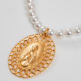 COLLAR EN PERLAS INMACULADO CORAZON DE MARIA
