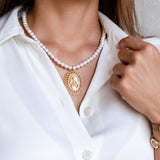 COLLAR EN PERLAS INMACULADO CORAZON DE MARIA