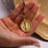 Collar en hilo medalla milagrosa